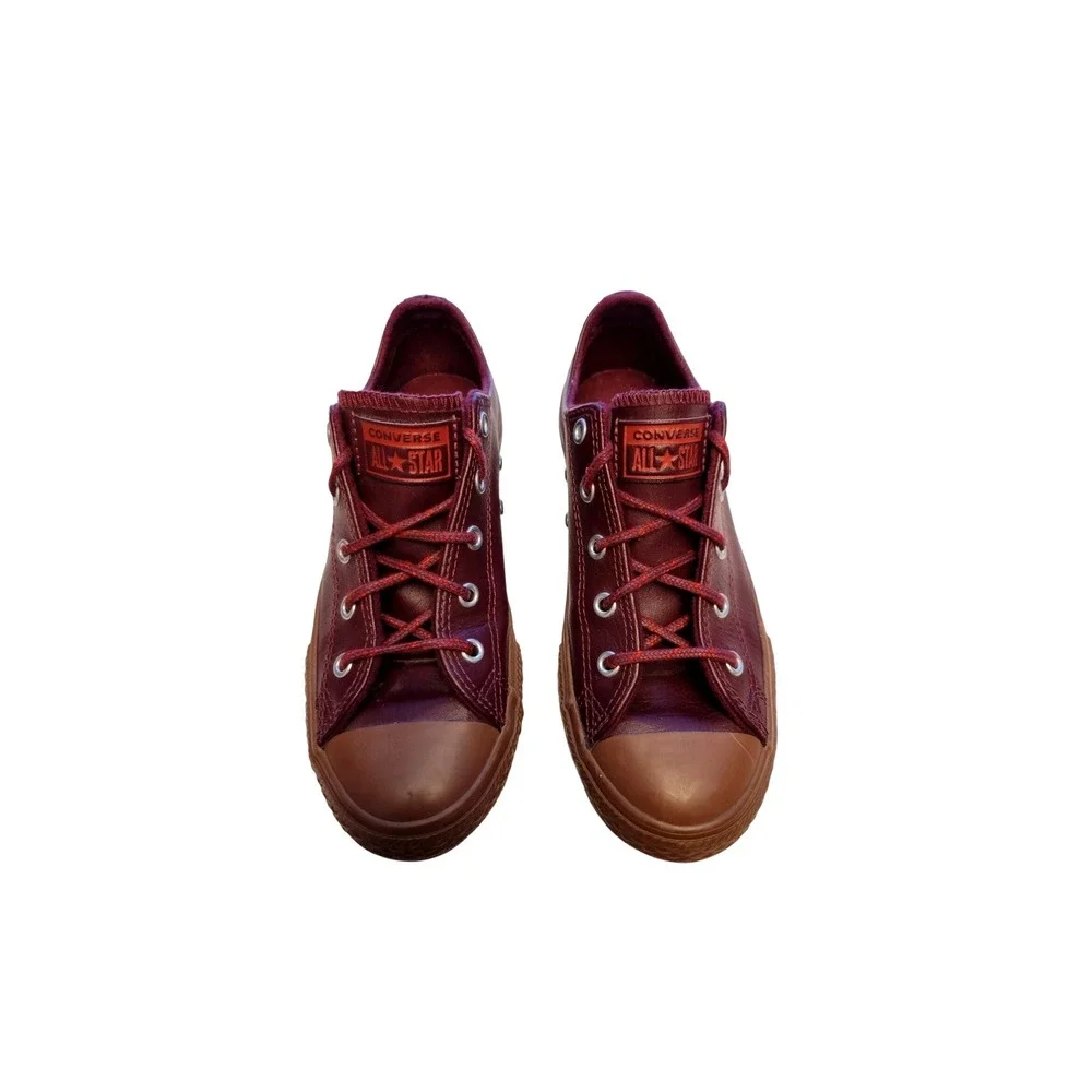 Converse Chuck Taylor All Star Youth 12 Burgundy Leather Low Top Sneakers